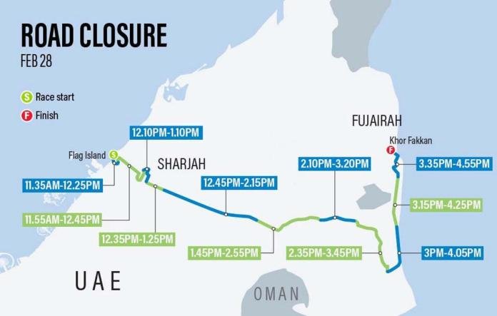 February 28 UAE Road Closure