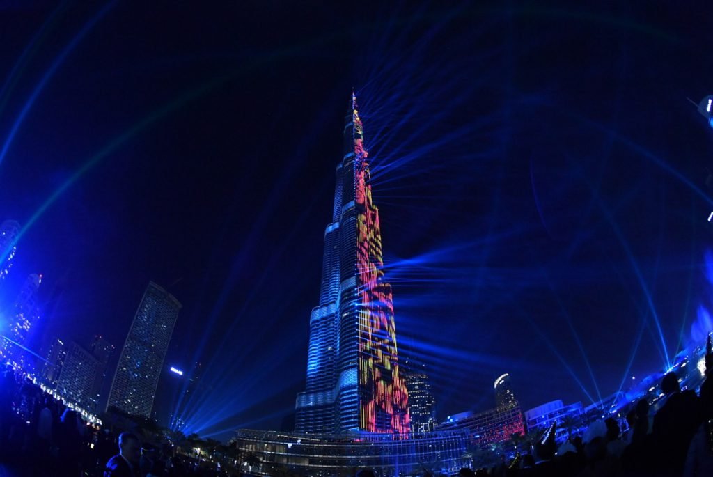 2018 burj khalifa new year eve laser show