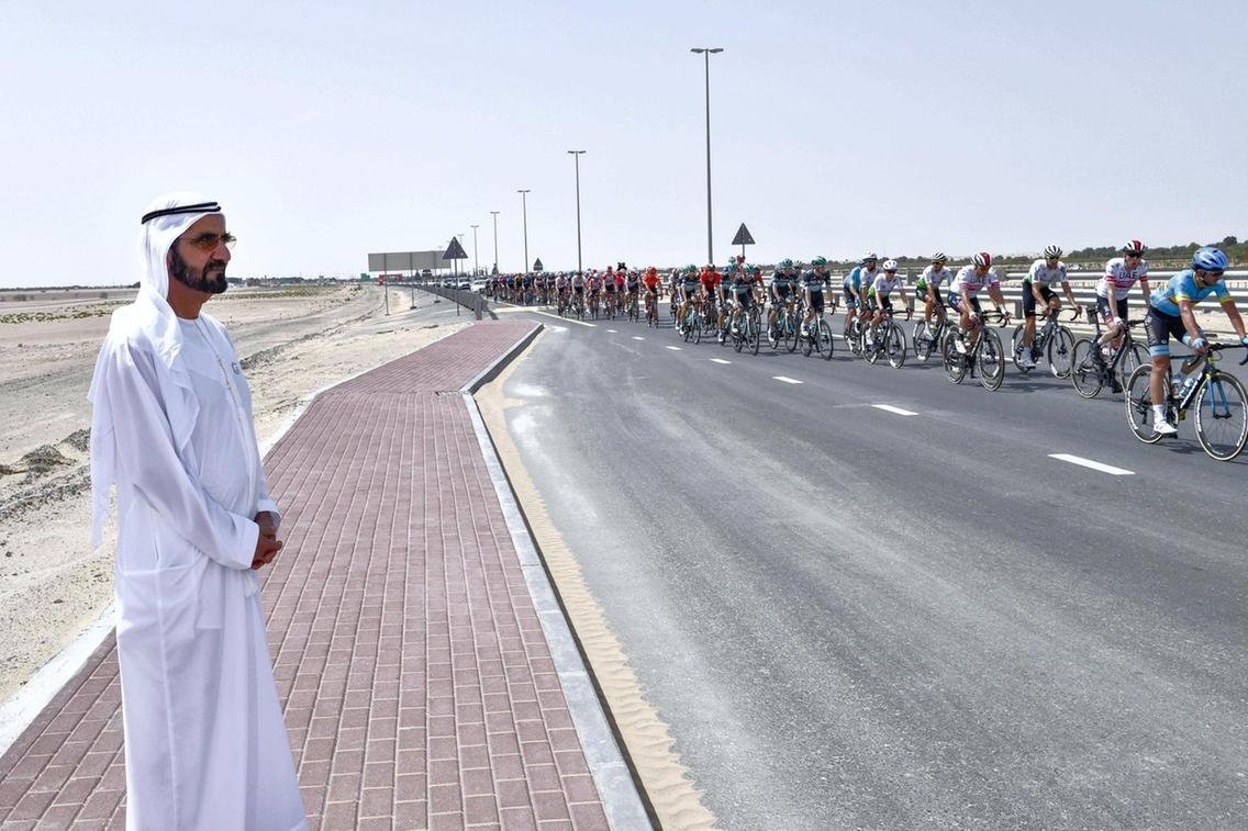 The Visit Of Dubai's Ruler Sheikh Mohammed Bin Rashid To UAE Cycling Tour 2019