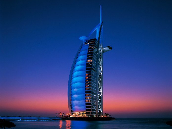 Burj Al Arab Sun Set at Night 2