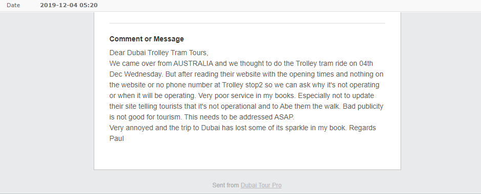 Dubai Trolley Closed