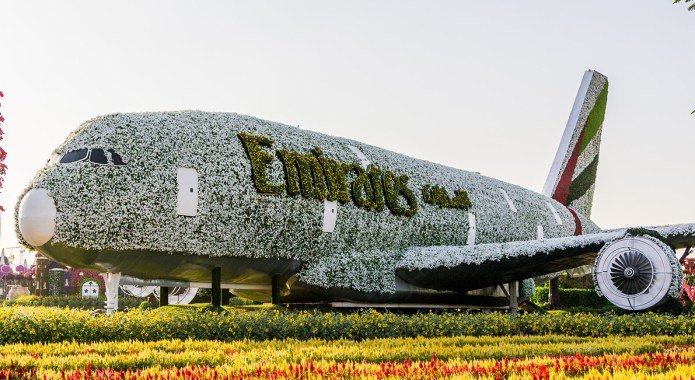 Dubai Miracle Garden Emirates A380