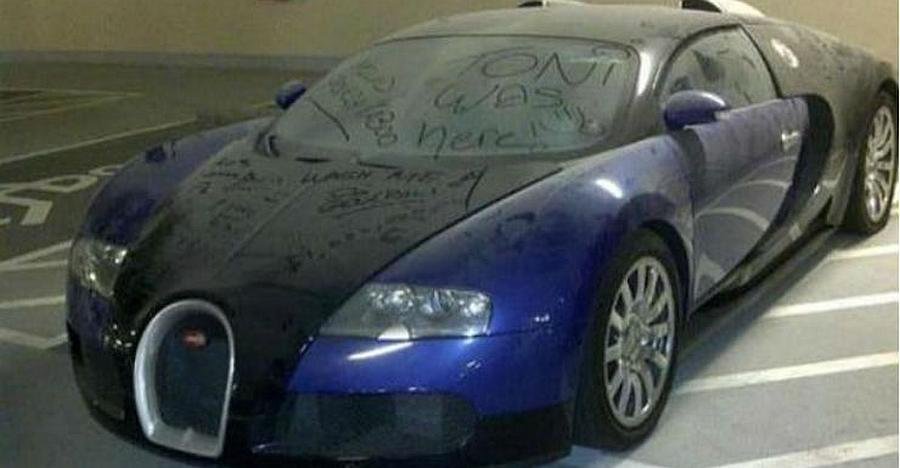 Abandoned Bugatti Veyron in Dubai Supercar Graveyard