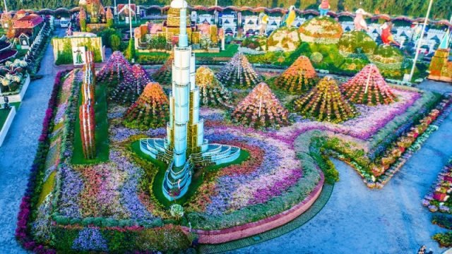 Miracle Gardens Attractions, Emirates A380, Passage of Hearts, Floral Clock, and Many More 