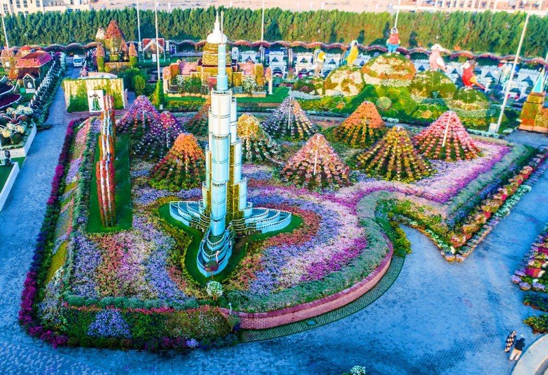 Miracle Gardens Attractions, Emirates A380, Passage Of Hearts, Floral Clock, And Many More 