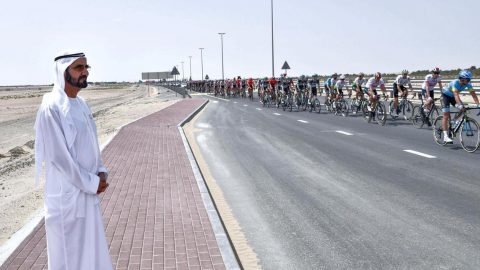 The Visit of Dubai’s Ruler Sheikh Mohammed bin Rashid to UAE Cycling Tour 2019